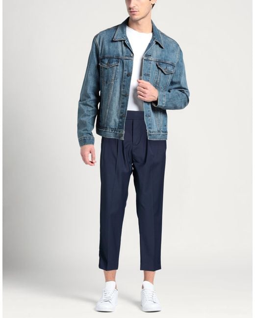 Gazzarrini Blue Pants Polyester, Wool, Elastane for men