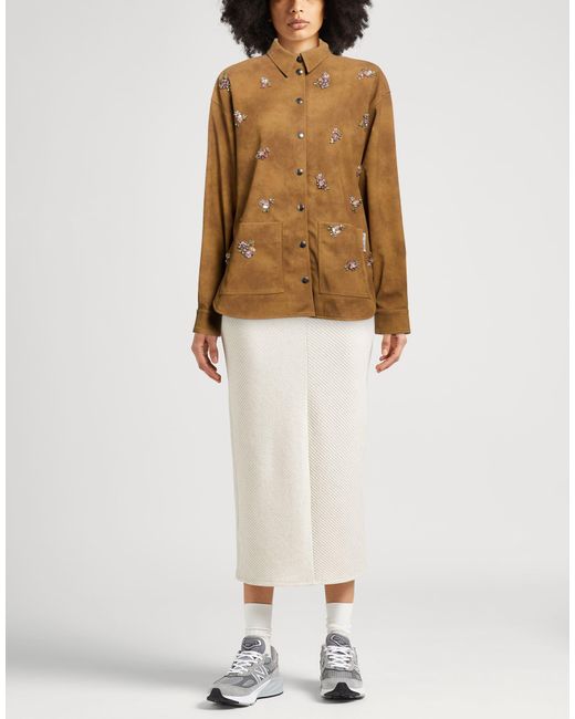DES_PHEMMES Brown Camel Jacket Polyurethane