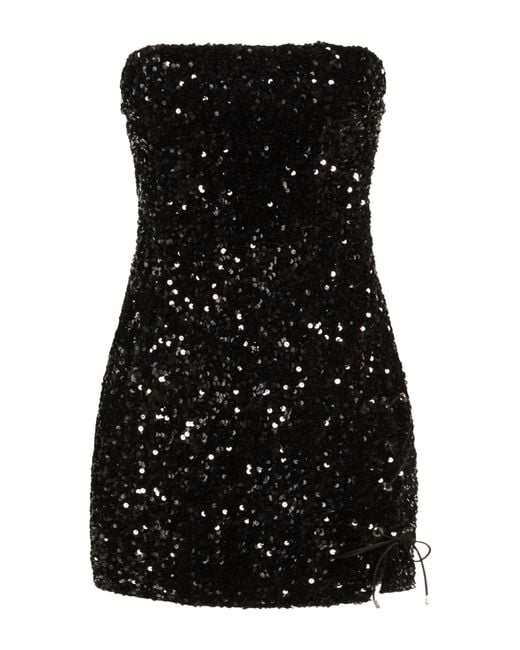 Imperial Black Mini Dress Polyester, Elastane