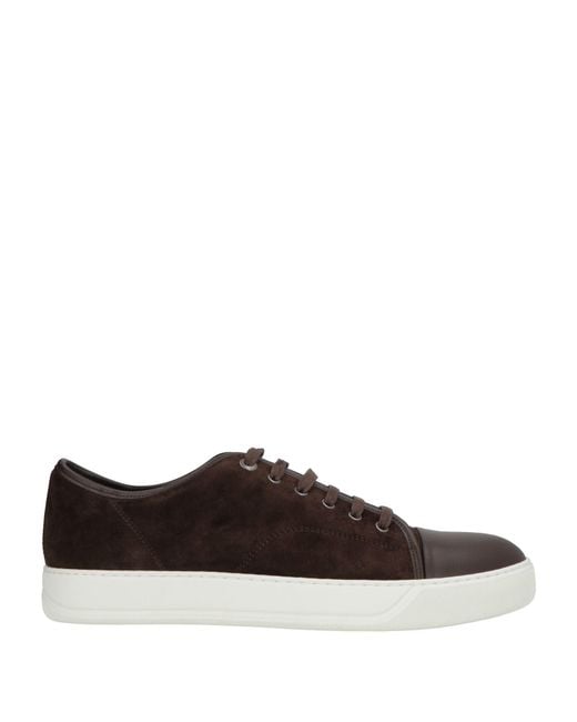 Lanvin Brown Sneakers Calfskin, Lambskin for men