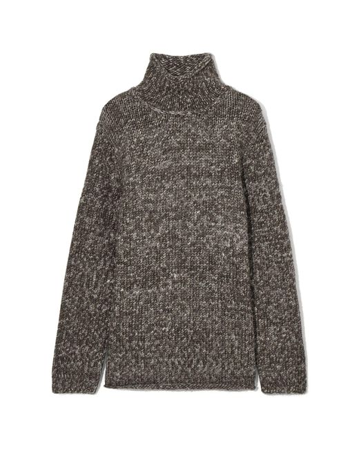 COS Gray Mouliné Wool Turtleneck Sweater