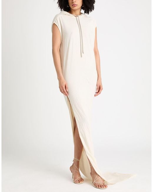 Rick Owens White Maxi Dress Cotton