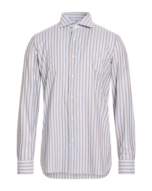 Giampaolo White Khaki Shirt Cotton for men