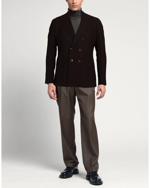 Reveres 1949 Black Blazer Virgin Wool, Elastane for men