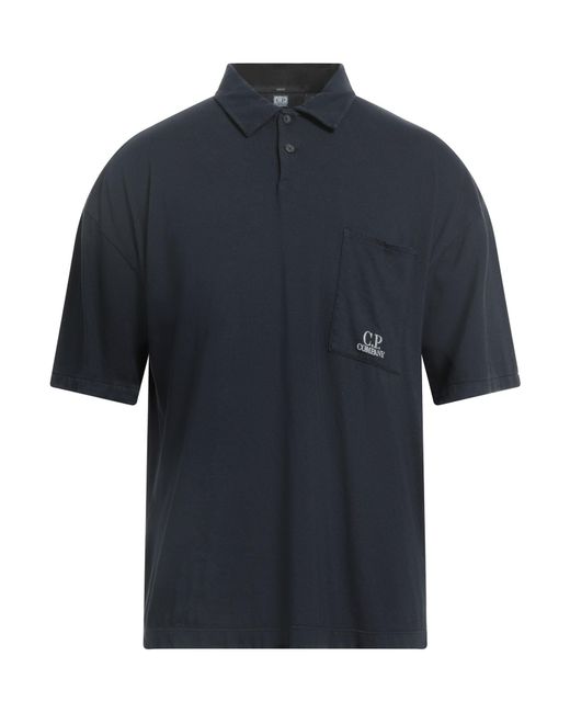 C P Company Blue Polo Shirt Cotton for men