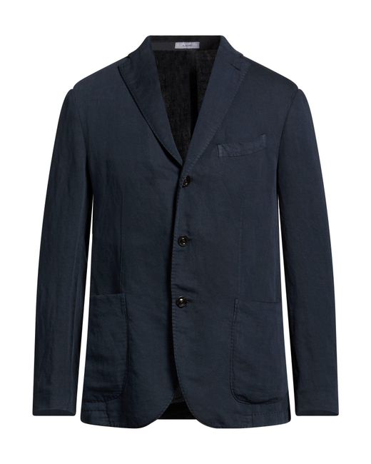 Boglioli Blue Midnight Blazer Cotton, Linen for men