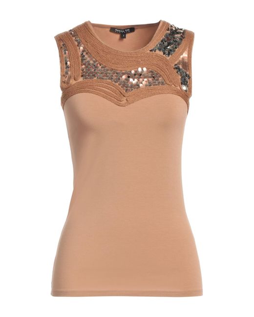 Patrizia Pepe Brown Camel Top Viscose, Elastane