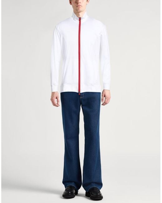 Kiton White Sweatshirt Cotton for men