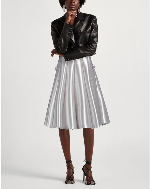 Elisabetta Franchi Gray Midi Skirt