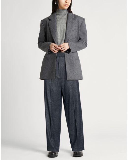 Agnona Blue Midnight Pants Wool, Viscose, Elastane