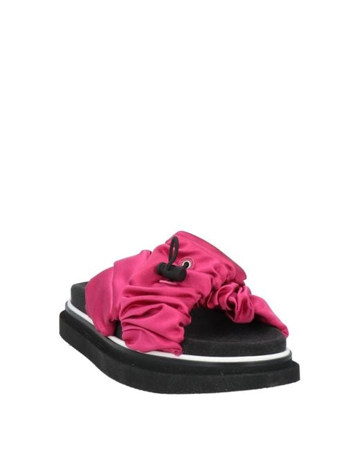 Hogan Pink Fuchsia Sandals Textile Fibers