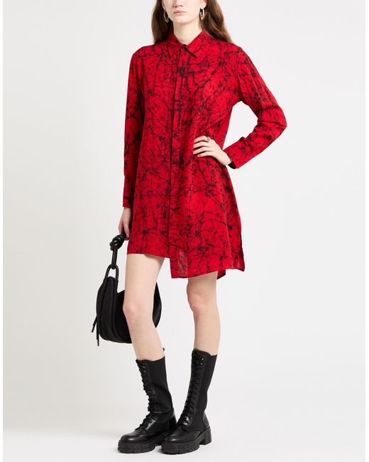 Yohji Yamamoto Red Mini Dress Rayon