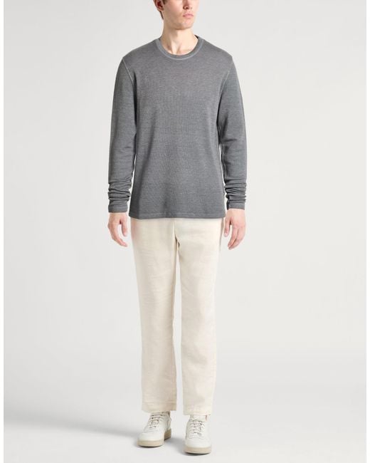 120% Lino Gray Light Sweater Linen, Cotton, Elastane for men