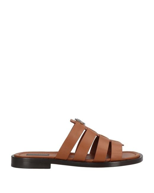 Roberto Cavalli Brown Sandals Calfskin for men