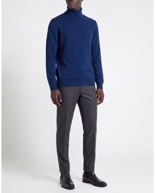 Alpha Studio Blue Turtleneck Cashmere for men
