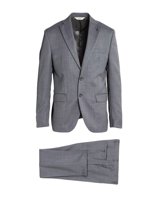 Paoloni Gray Suit Virgin Wool for men