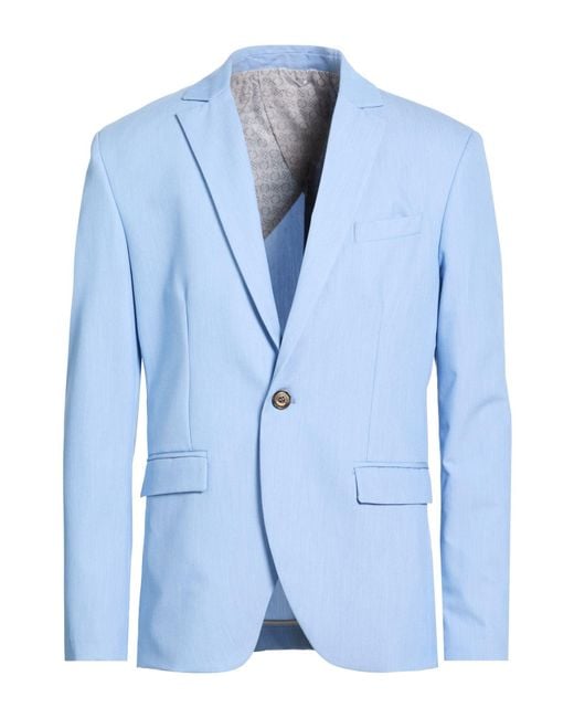 Imperial Blue Blazer Polyester, Viscose, Elastane for men