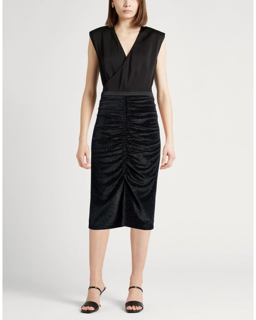Jucca Black Midi Skirt Polyester, Elastane