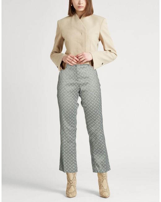 PT Torino Gray Pants Polyester, Viscose, Polyamide