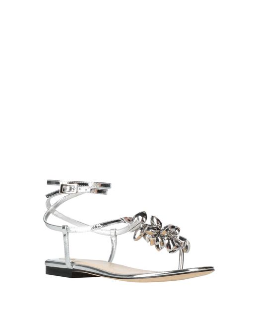 Mach & Mach White Thong Sandals