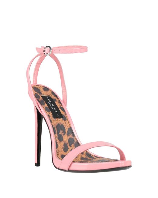 Philipp Plein Pink Sandals Leather