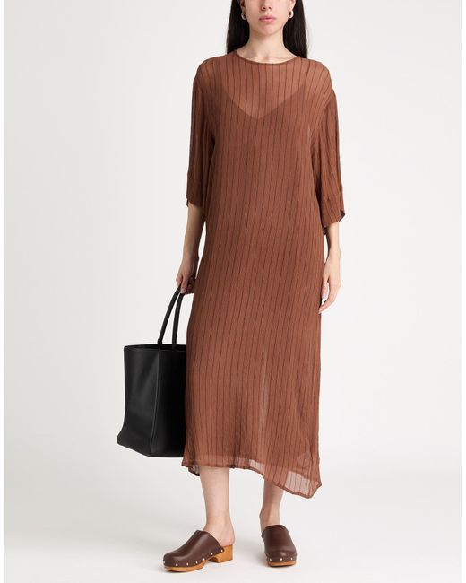Alysi Brown Chocolat Maxi Dress Silk