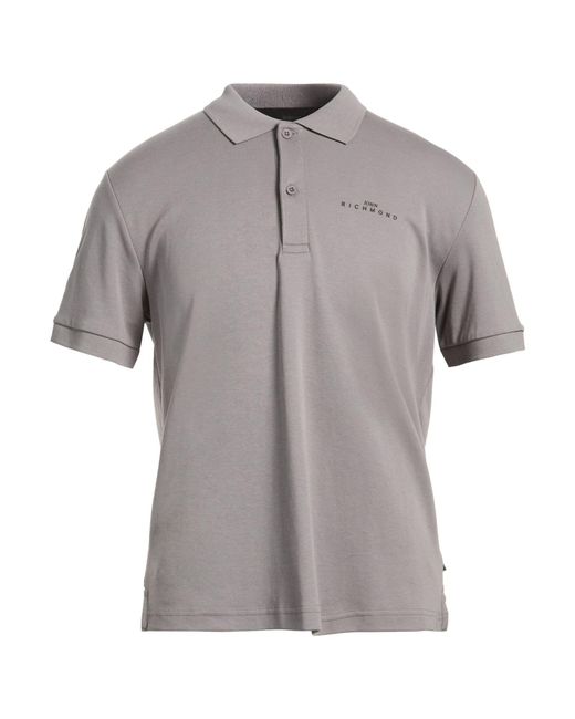 John Richmond Gray Polo Shirt Cotton for men