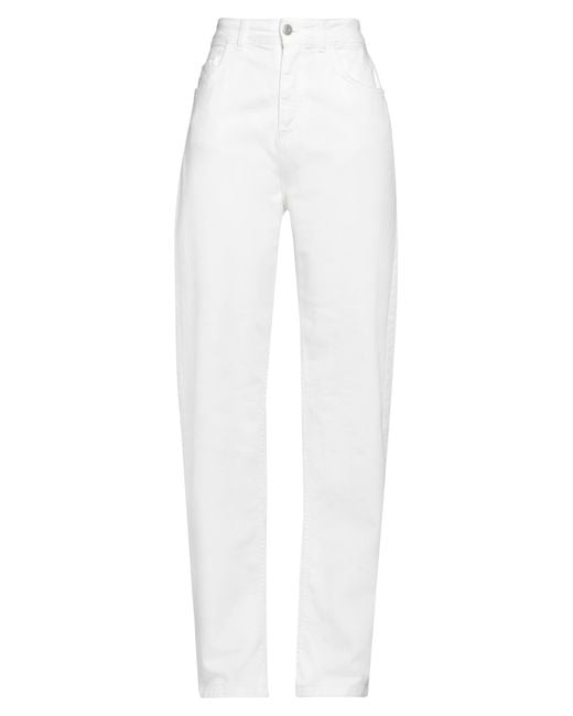 Haveone White Pants Cotton, Elastane