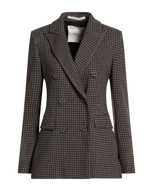 EMMA & GAIA Black Blazer Polyester, Cotton, Elastane