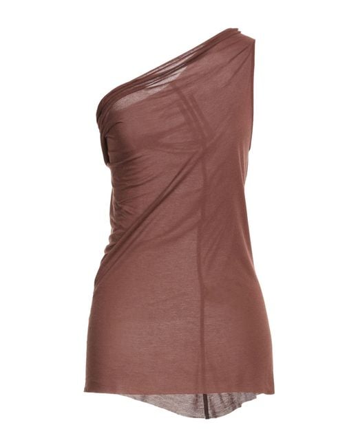 Rick Owens Brown Top Viscose, Silk