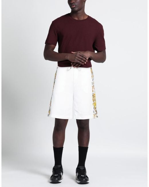 Versace Jeans Couture White Shorts & Bermuda Shorts Cotton, Elastane for men