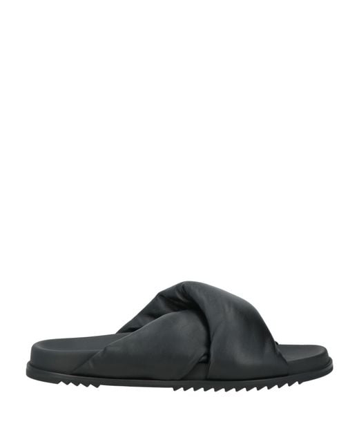 Rick Owens Black Sandals Leather for men