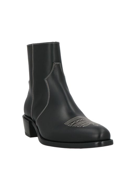 MICH SIMON Black Ankle Boots Calfskin for men