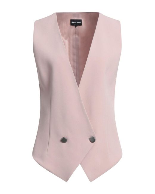 Giorgio Armani Pink Pastel Tailored Vest Viscose, Elastane