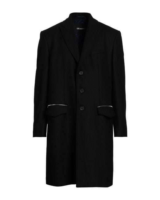 Les Hommes Black Coat Wool for men