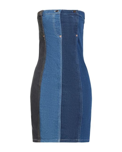 Moschino Blue Mini Dress Cotton, Elastane