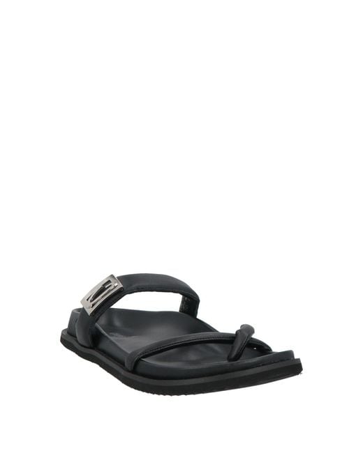 Alberto Guardiani Black Thong Sandal Leather