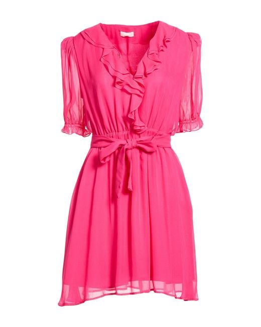 Liu Jo Pink Fuchsia Mini Dress Viscose