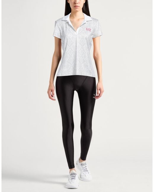 EA7 White Polo Shirt Recycled Polyester, Elastane