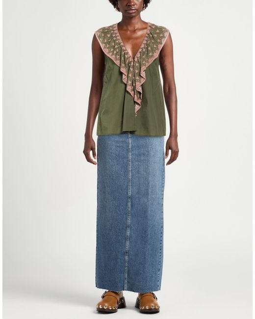 Momoní Green Military Top Cotton