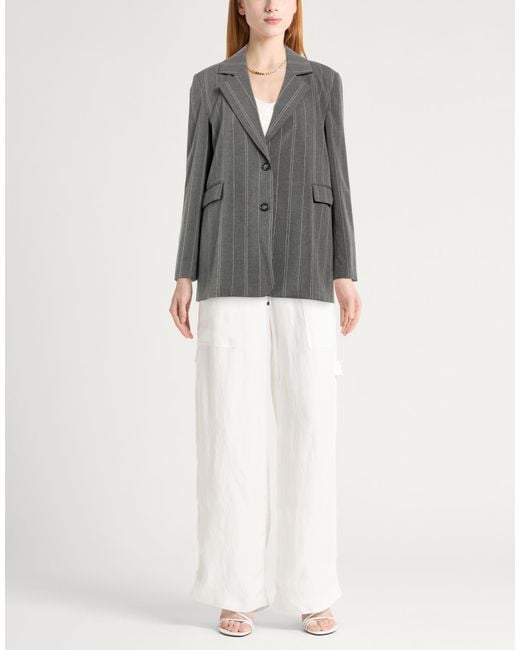 Manila Grace Gray Blazer Polyester, Viscose, Elastane