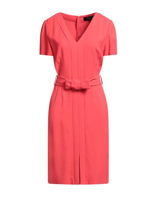 Paule Ka Pink Midi Dress Viscose, Wool, Elastane