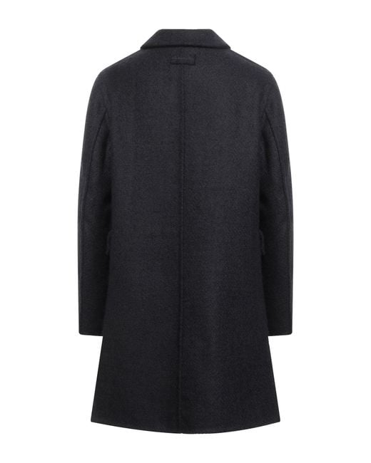 Givenchy Blue Midnight Coat Wool, Polyamide, Cotton for men