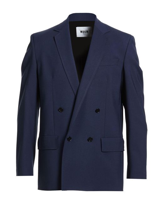 MSGM Blue Blazers for men