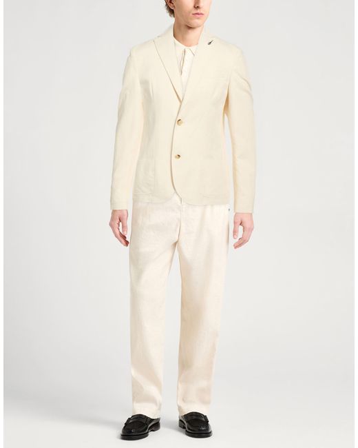 Paoloni Natural Blazer Cotton, Linen for men