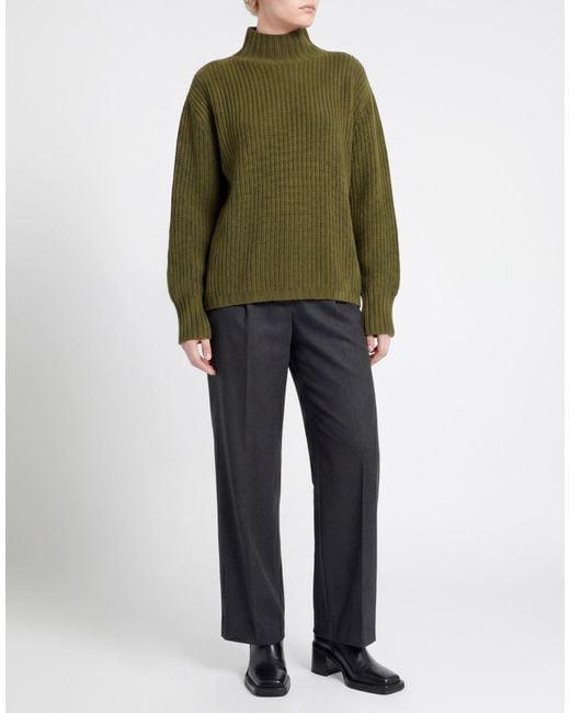 Aragona Green Military Turtleneck Cashmere