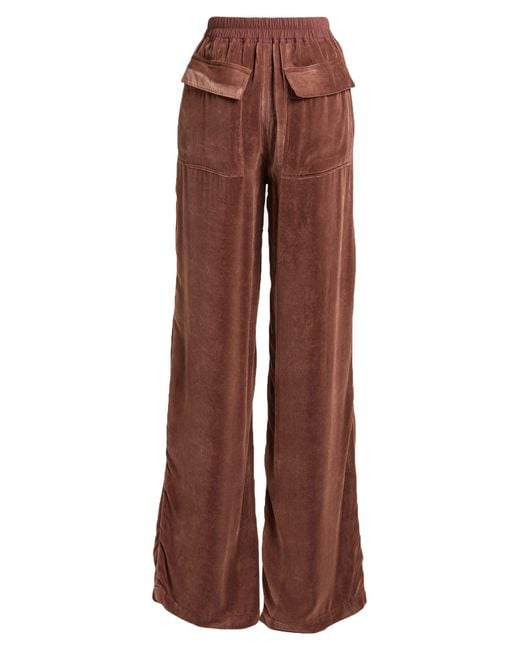 Rick Owens Brown Pants Viscose, Silk