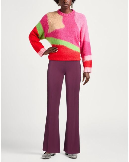 Pinko Purple Pants Viscose, Elastane
