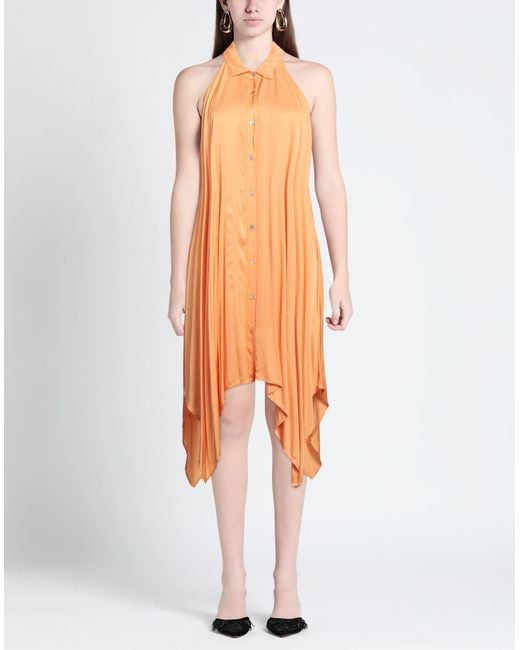 B.yu Orange Midi Dress