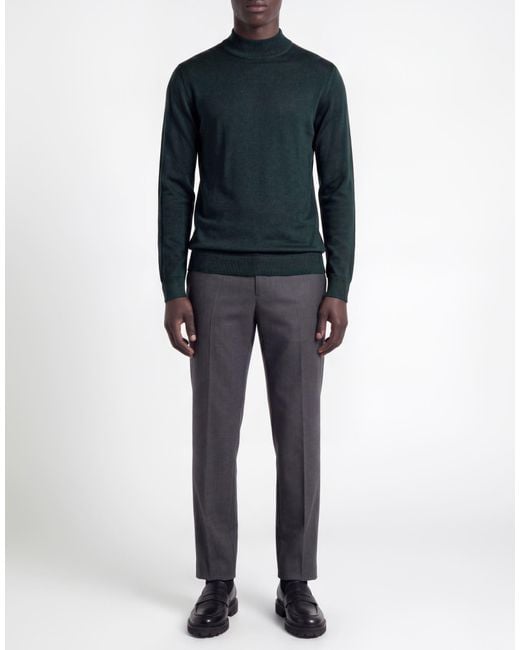 Daniele Fiesoli Green Dark Turtleneck Merino Wool for men